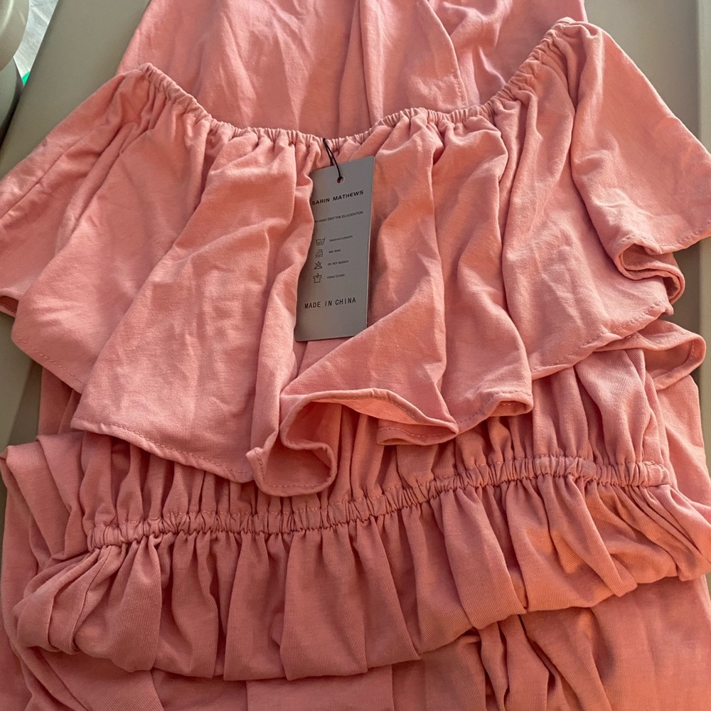 Pink off the shoulder maxi